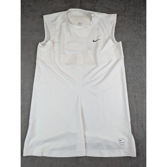 Nike Pro Dri-Fit Shirt Mens XXXL White Sleeveless Training Tank Top Compression - Picture 2 of 7